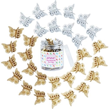 EAONE 50 Pieces Metallic Butterfly Clips - Colorful Hair Accessories for All