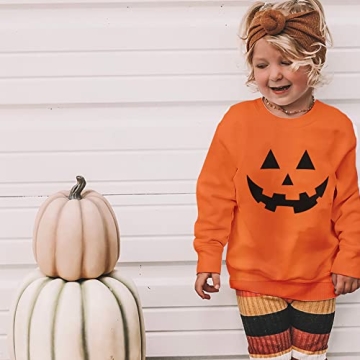 Mrocioa Pumpkin Sweatshirt for Toddlers - Halloween Tee