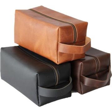 VELLAIRE Genuine Leather Toiletry Bag - Ideal for Travel, Gifts, and Organization