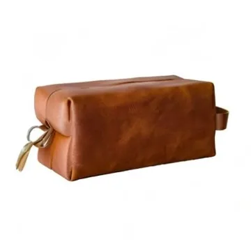 VELLAIRE Genuine Leather Toiletry Bag for Travel & Gifting