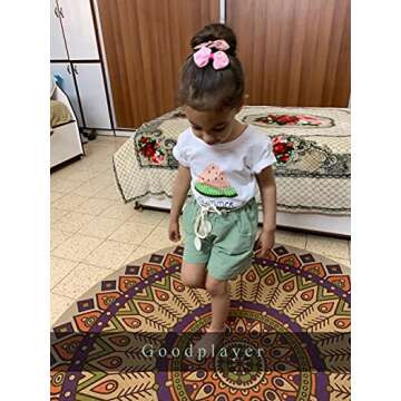 Goodplayer Toddler Baby Girls Summer Clothes Set Kids Watermelon Print T-shirt Short Sets Outfits fo...