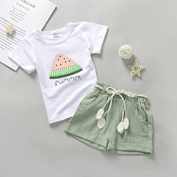 Goodplayer Baby Girls Summer Watermelon Outfit Set