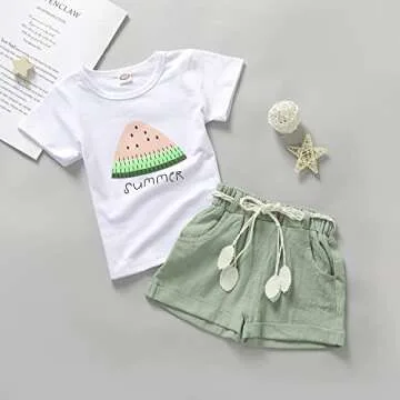 Goodplayer Baby Girls Summer Watermelon Outfit Set