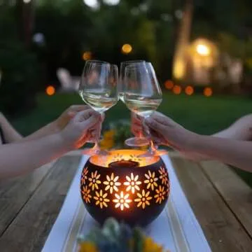 Original Solar Fire Bowl 8” 4-Pack Decorative Metal Solar Patio Light with Flickering Flame, Waterproof Dusk-to-Dawn Garden Lantern, Matte Black