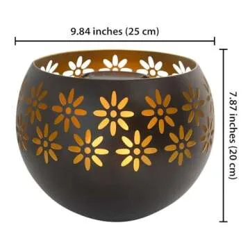 Original Solar Fire Bowl 8” 4-Pack Decorative Metal Solar Patio Light with Flickering Flame, Waterproof Dusk-to-Dawn Garden Lantern, Matte Black