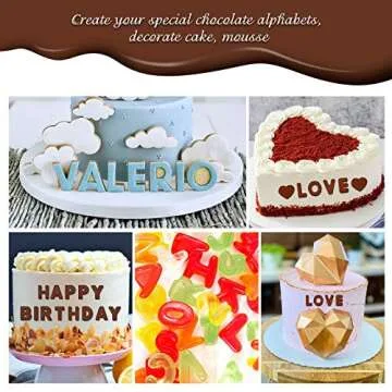 Semi Sphere Silicone Mold, Heart Mold Hot Chocolate Bomb Mold Letter Molds Silicone Mold for Chocolate, Mousse Cake, Jelly, Pudding, Dessert DIY Baking Tools with Wooden Hammers Silicone Brush