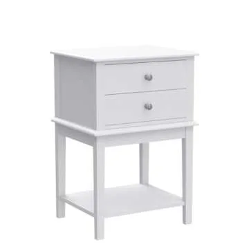 Conifferism White Nightstand 2 Drawers - Modern Design