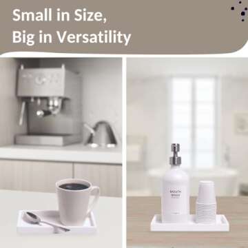 Spacewiser Countertop and Vanity Tray – Small 7.7" Silicone Soap Dispenser Tray, Shatterproof Flexible Bathroom Tray, Kitchen Sink Tray for Soap Bottles, Key Trinket Ring Tray, Original Silicone Tray