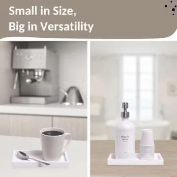 Spacewiser Countertop and Vanity Tray – Small 7.7" Silicone Soap Dispenser Tray, Shatterproof Flexible Bathroom Tray, Kitchen Sink Tray for Soap Bottles, Key Trinket Ring Tray, Original Silicone Tray