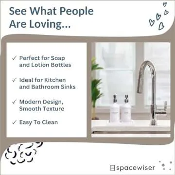 Spacewiser Countertop and Vanity Tray – Small 7.7" Silicone Soap Dispenser Tray, Shatterproof Flexible Bathroom Tray, Kitchen Sink Tray for Soap Bottles, Key Trinket Ring Tray, Original Silicone Tray