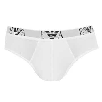 Emporio Armani 3-Pack Essential Monogram Stretch Cotton Men's Briefs - Comfort Meets Style
