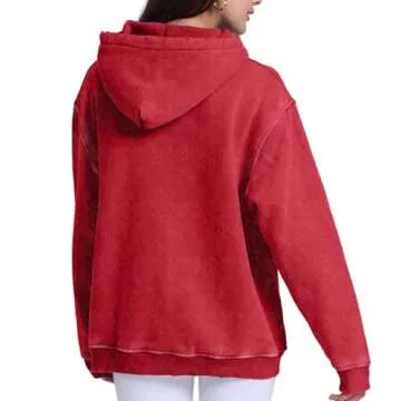 FAIABLE Oversized Vintage Acid Wash Hoodie for Women