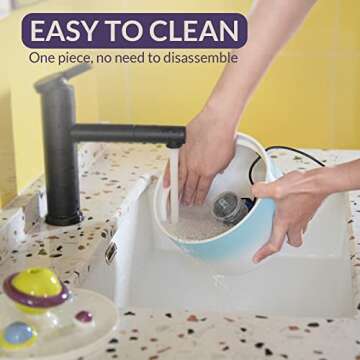 Happy & Polly Cat Water Fountain Ceramic with 3 Replacement Filters Automatic Dog Water Fountain for Small Dogs Strong Filtration System Durable Upgraded Quiet Pump USB Port Large Size 1.8L Capacity