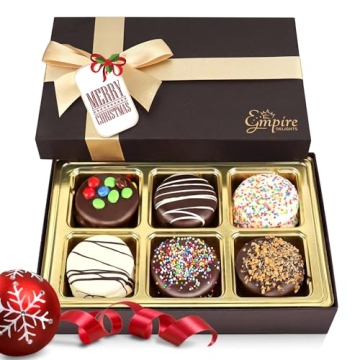 Delicious Christmas Cookies Gift Basket - Fancy Chocolate Treats for Gifting