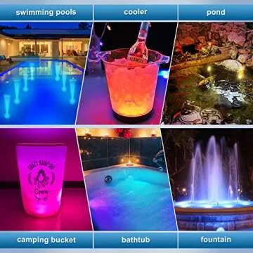 U UZOPI Upgraded Rechargeable Submersible LED Pool Lights with Remote IP68 Waterproof 16 Colors Hot Tub Underwater Lights for Above Ground Inground Pool, Bath, Party, Vase 2 Pack