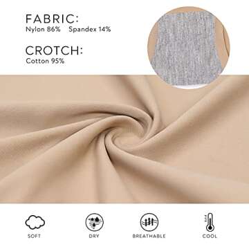 FallSweet No Show High Waist Briefs Underwear for Women Seamless Panties Multi Pack (Khaki (4-pack), s)