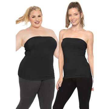 STRETCH IS COMFORT Women's Cotton Tube Top Black Small