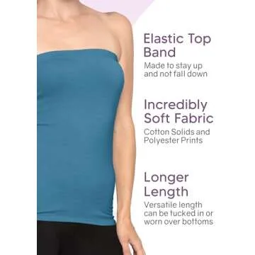 STRETCH IS COMFORT Women's Cotton Tube Top Black Small