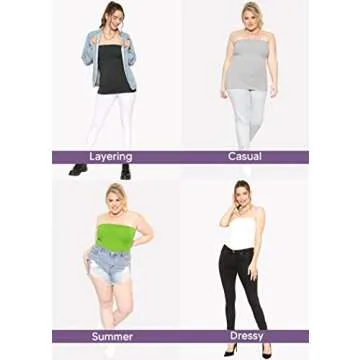 STRETCH IS COMFORT Women's Cotton Tube Top Black Small