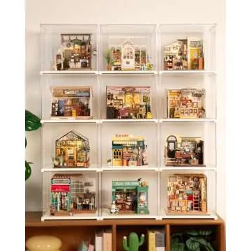 Rolife DIY Miniature House Kit Emily's Sam's Bookstore+Display Box Dust Cover