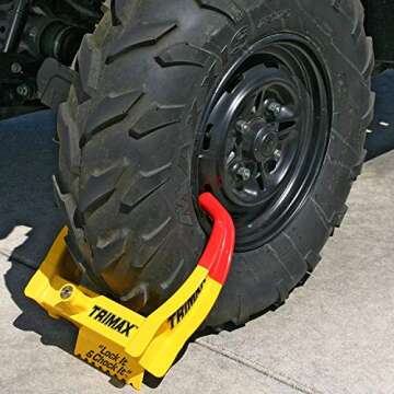 Trimax TCL65 Wheel Lock for Trailers and RVs - Robust Security