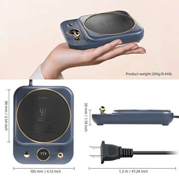 Coffee Mug Warmer Tea Warmer for Desk, 26W Electric Heated Cup Warmer for Travel Beverage, Auto Shut...