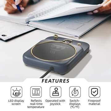 Coffee Mug Warmer Tea Warmer for Desk, 26W Electric Heated Cup Warmer for Travel Beverage, Auto Shut Off, Stay Warm for Coffee, Beverage, Milk, Tea, Water & Hot Chocolate, Work from Home Gifts
