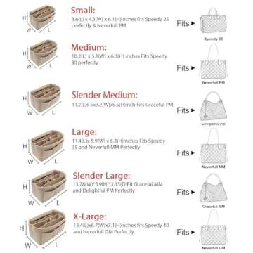 LEXSION Felt Insert Bag Organizer Bag In Bag For Handbag Purse Organizer Fits Speedy Neverful