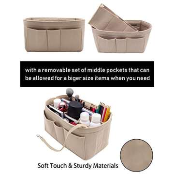 LEXSION Felt Insert Bag Organizer Bag In Bag For Handbag Purse Organizer Fits Speedy Neverful