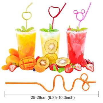 Crazy Straws,24 Pcs Silly Straws for Kids &Adults,Reusable Plastic Loop Curly Crazy Drinking Straws ...