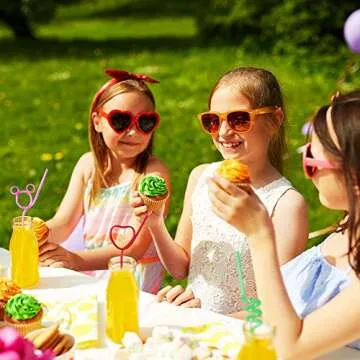 Crazy Straws 24 Pcs Reusable Drinking Straws for Parties