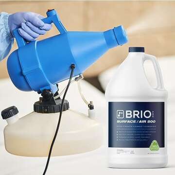 BRIOTECH Surface/Air 500, Pure Hypochlorous 500 PPM for ULV Foggers Sprayers & Humidifiers, Professional Cleaner Deodorizer for Dental, Offices, Schools, Homes, Peroxide Free, 1 Gallon Refill