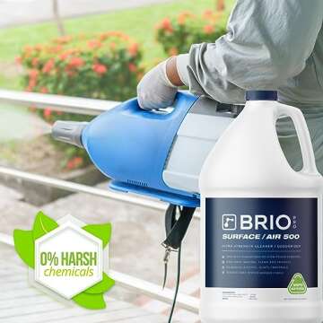 BRIOTECH Surface/Air 500, Pure Hypochlorous 500 PPM for ULV Foggers Sprayers & Humidifiers, Professional Cleaner Deodorizer for Dental, Offices, Schools, Homes, Peroxide Free, 1 Gallon Refill