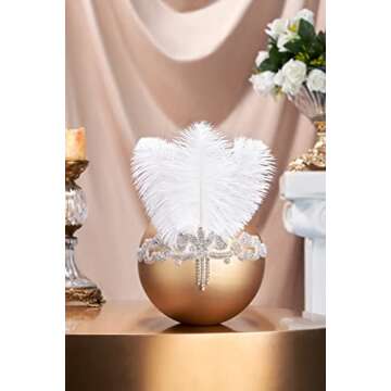 BABEYOND 1920s Headpiece Flapper Headband - Roaring 20s Crystal Showgirl Hair Band Great Gatsby Head...