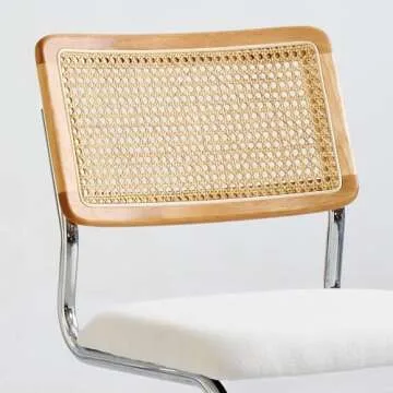 Stylish GrandNoor White Rattan Dining Chairs Set of 2