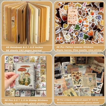 Vintage Junk Journal Notebook for Creative Writing and Scrapbooking