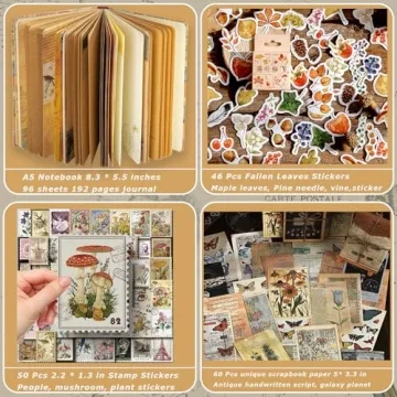 Vintage Junk Journal Notebook for Creative Writing and Scrapbooking