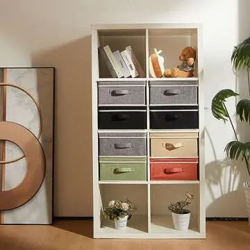 DOMEraax Storage Bins with Lid - Stylish 4-Piece Set for Home Organization