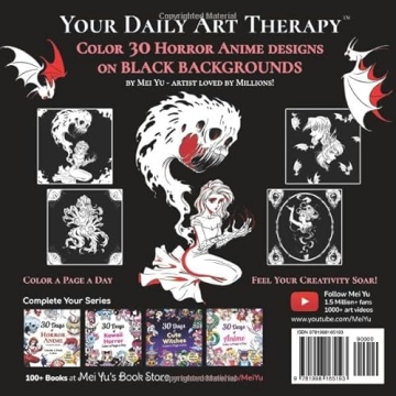 Horror Anime Coloring Book for Relaxation & Creativity