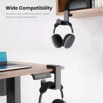 Rotating Headphone Stand - EURPMASK Clamp-on Holder