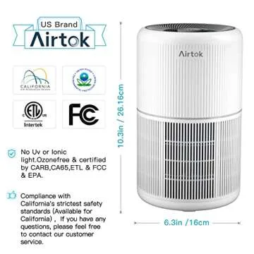 2 Pack Air Purifier for Home Bedroom with H13 True HEPA Filter for Smoke, Smokers, Dust, Odors, Pollen, Pet Dander | Quiet 99.9% Removal to 0.1 Microns | White Available for California