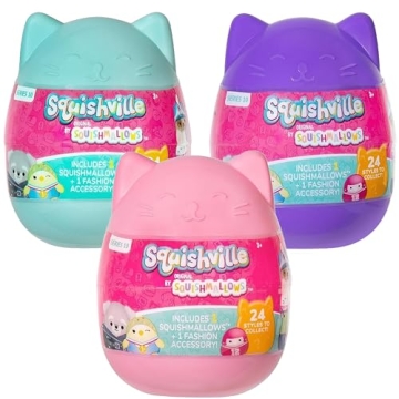 Squishmallows Squishville 3-Pack Capsules Series 10 - Adorable Plush Mystery Toys