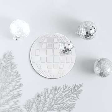 Honoson Acrylic Disco Mirror Wall Decor - 12 Inch Funky Art for Home