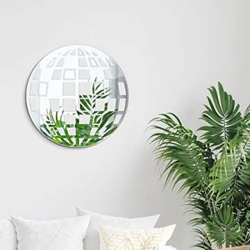 Honoson 12 Inch Disco Mirror for Funky Wall Decor