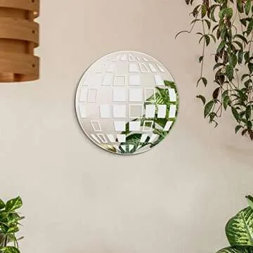 Honoson 12 Inch Disco Mirror for Funky Wall Decor