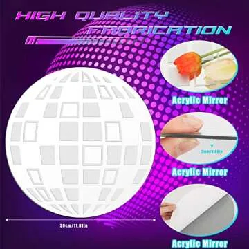 Honoson 12 Inch Disco Mirror for Funky Wall Decor