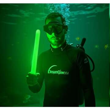 14-Inch Military-Grade Green Glow Stick, Ultra-Bright, 12-Hour Duration for Parties, Camping, Emergency Light & Survival Kits