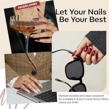 modelones 40 PCS Gel Nail Polish Set, 36 Colors Fall Winter White Nude Brown Black Gel Polish Kit Red Green Glitter Nail Gel Polish W Base& Matte Glossy Top Coat& LED Nail Art Gel DIY Gift