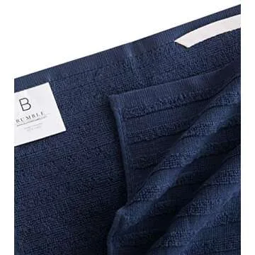 Premium Kitchen Dish Hand Towels (20”x 28”, 6 Pack) | Large,Cotton Flat & Terry Highly Absorbent Tea Towels Set with Hanging Loop | Navy Blue