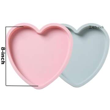 Goeielewe 2PCS Heart Shaped Cake Pan Silicone Cake Mold Baking Pans Non-Stick Cake Bakeware Mold, Ch...